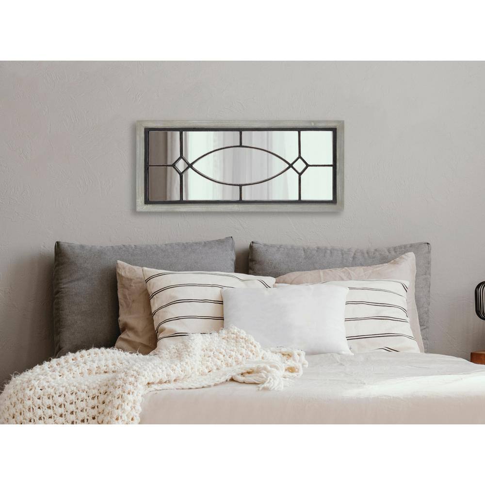 Bakersfield Gray Wood Framed Farmhouse Wall Mirror
