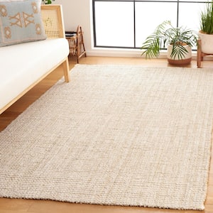 Natural Fiber Bleach/Ivory 6 ft. x 6 ft. Solid Woven Square Area Rug