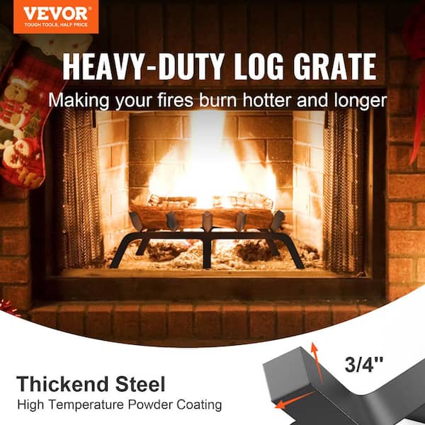 Costway 26.5 in. Fireplace Log Grate Heavy-Duty Steel Firewood