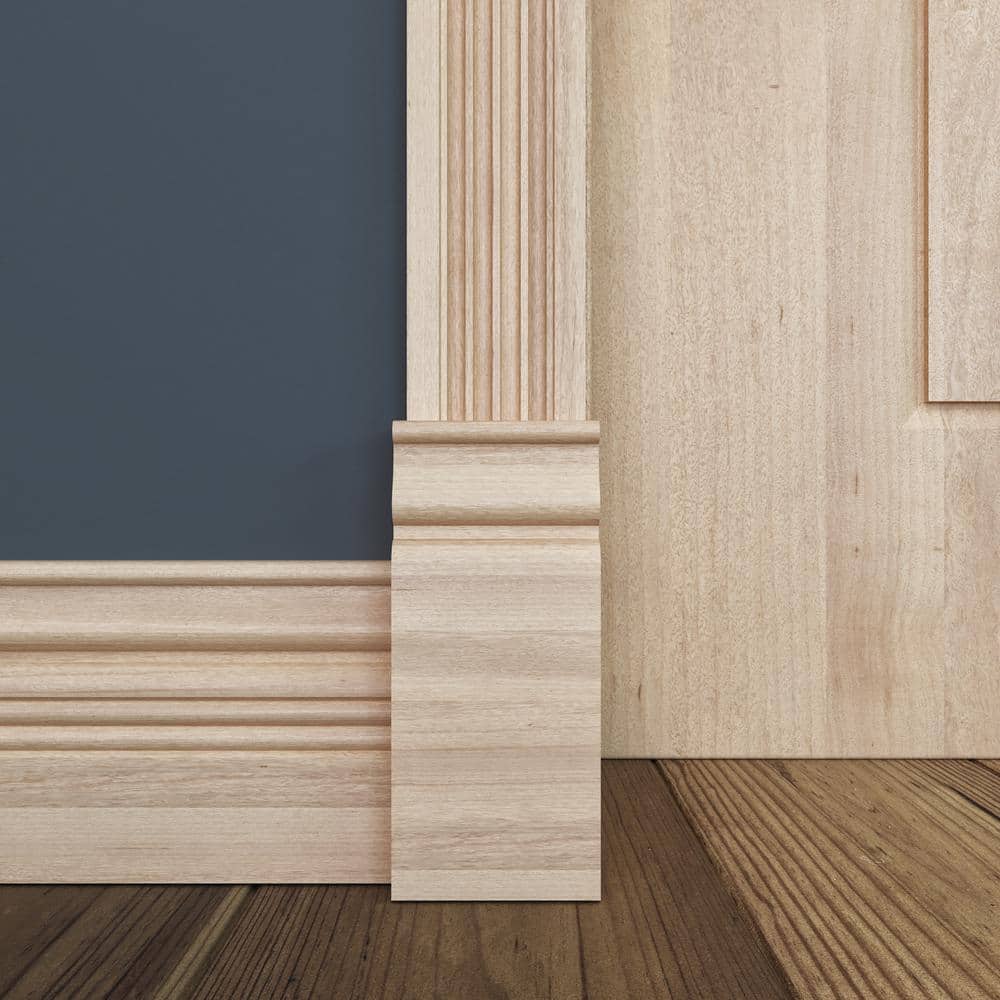7-ft Unfinished White Hardwood Fluted Casing Moulding