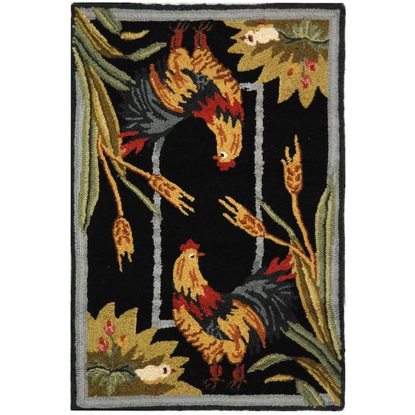 SAFAVIEH Chelsea Black 2 ft. x 3 ft. Border Animal Print Area Rug
