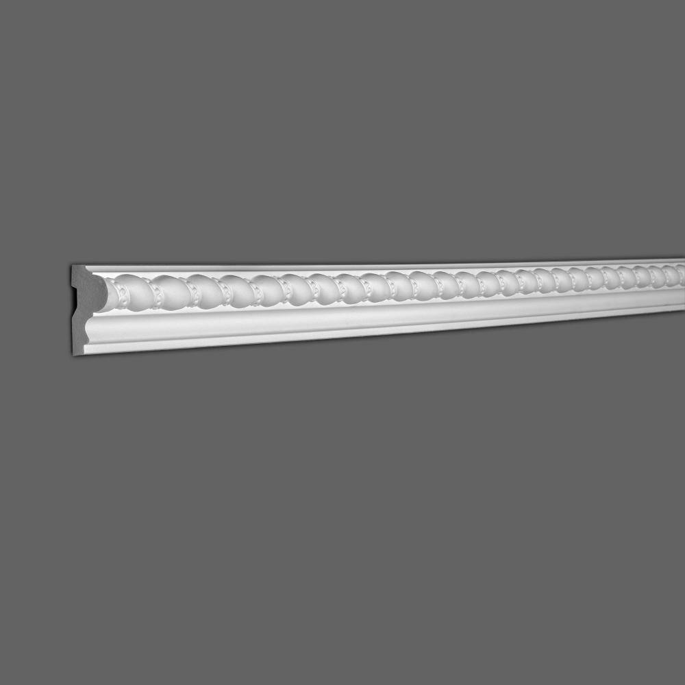 6 in White Polyurethane Rope and Beads Panel Moulding