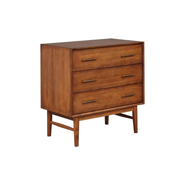 Nyhus Altha 32 in. H x 18 in. H x 32 in. W Solid Wood Walnut 3-Drawer Chest