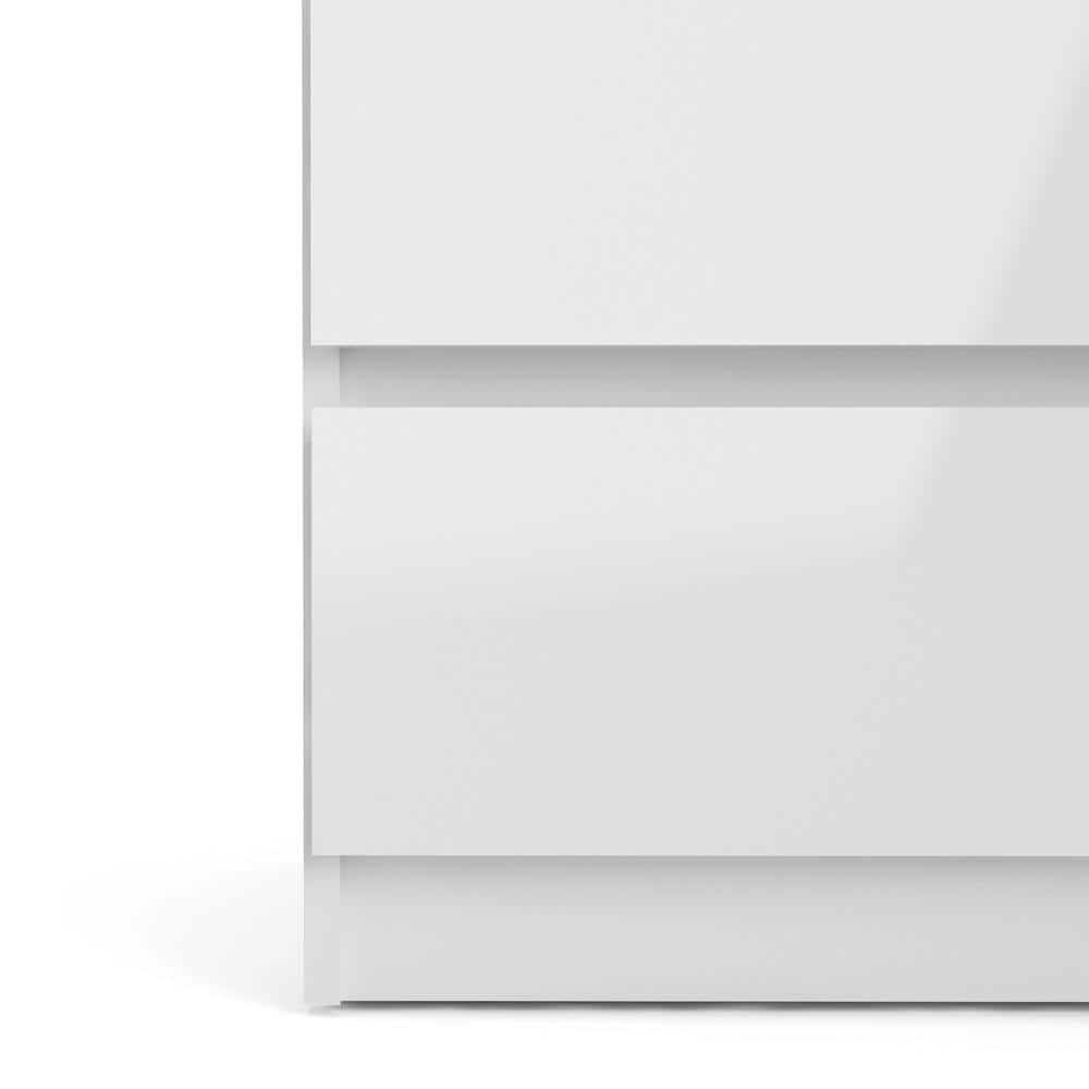 Sleek White High Gloss 6-Drawer Modern Double Dresser