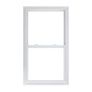 31.375 in. x 59.25 in. 50 Series Low-E Argon Glass Single Hung White Vinyl Fin Window, Screen Incl