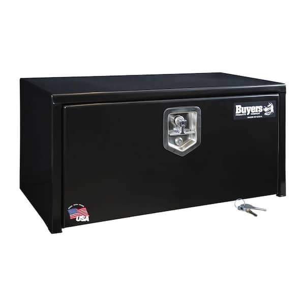 BUYERS PRODUCTS 14 in. x 12 in. x 30 in. Black Steel Underbody Truck Box with T-Handle