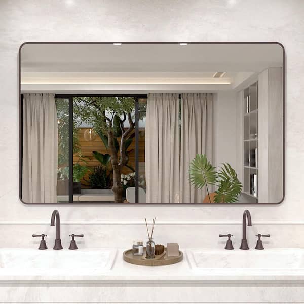 Vista 60 in. W x 36 in. H Rectangular Framed Wall Bathroom Vanity Mirror in Oil Rubbed Bronze