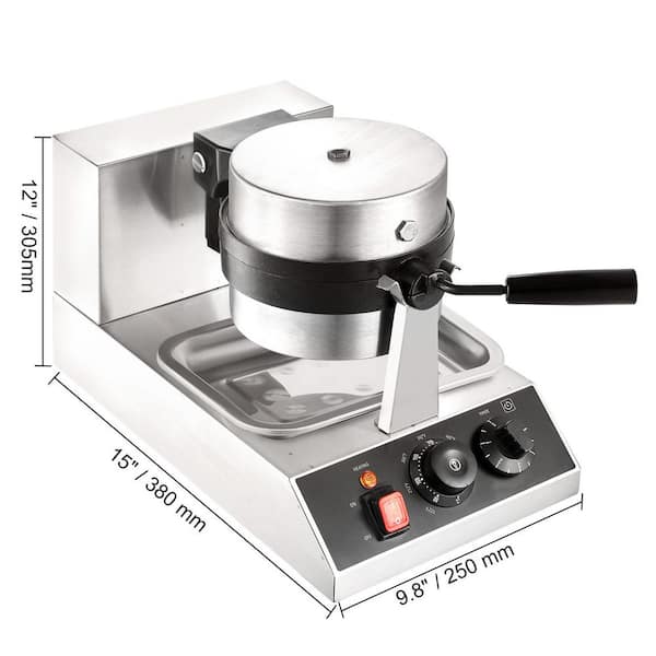 Commercial Waffle Maker 1300W 1 Piece per Batch Round Waffle Iron Non-Stick Waffle Cone Machine Waffle Maker