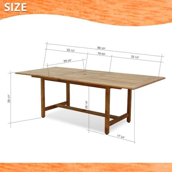 Amazonia Newcastle 9-Piece Teak Patio Dining Set SC Dian_Rect