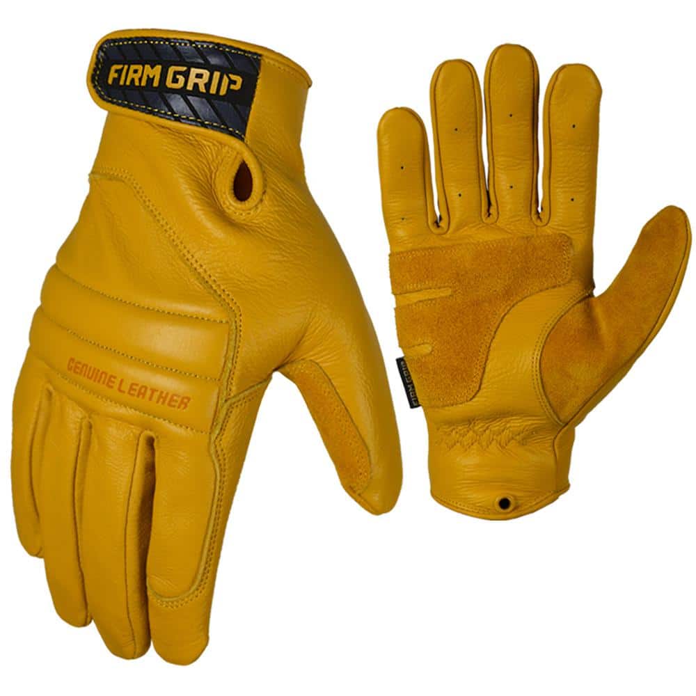 FIRM GRIP Leather Impact Medium Tan Full Grain Leather Glove 55271-06 - The  Home Depot