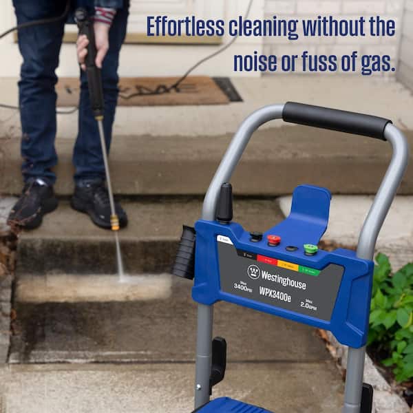 Westinghouse - 3400 PSI 2 GPM 13 Amp Electric Powered Pressure Washer with Brushless Motor, Turbo Nozzle and 5 Quick Connect Tips
