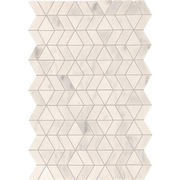 Daltile Xpress Mosaix Peel 'N Stick Frost White 18 in. x 12 Marble Zipper Mosaic Tile (14.5 sq. ft./Case)