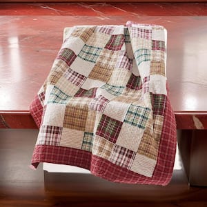 Multi-Colored Patchwork Print Cotton Throw Blanket