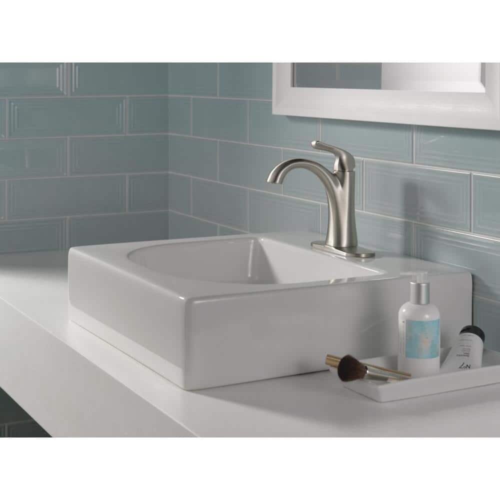 SpotShield Brushed Nickel Single Hole Bathroom Faucet