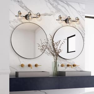 Modern 3-Light Black Vanity Light Brass Wall Light with Raspberry Glass Shade for Bathroom Vanity Mirror and Powder Room