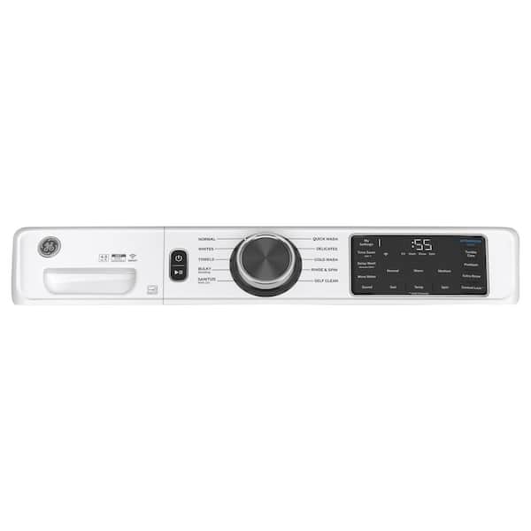 GE - 4.8 cu. ft. Smart White Front Load Washer with OdorBlock UltraFresh Vent System and Sanitize with Oxi