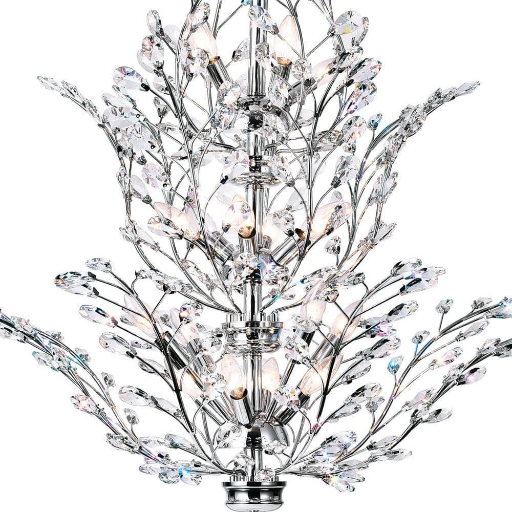 Ivy 40'' Chrome and Crystal 18-Light Chandelier