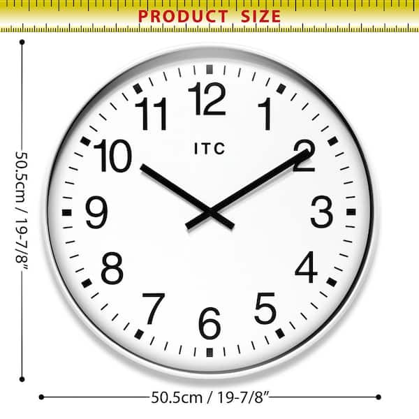 Infinity Instruments Profuse 19 in. Business Clock, White 14246WH