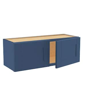 Washington Vessel Blue Plywood Shaker Assembled Wall Kitchen Cabinet Soft Close 33 W in. 12 D in. 12 in. H