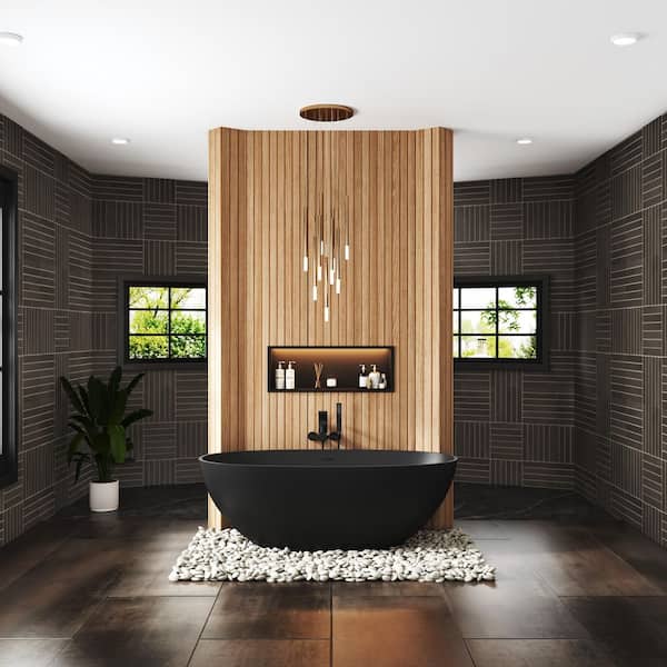 65 in. x 30 in. Soaking Bathtub in Matte Black