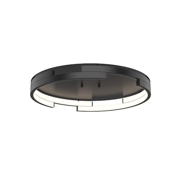 KUZCO Anello Minor 19 in. 1 Light 50-Watt Black Integrated LED Flush Mount