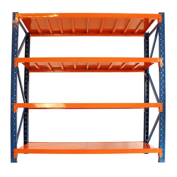 4-Tier Metal Adjustable Garage Storage Shelving Unit in Orange (78.6 in. W x 78.7 in. H x 23.8 in. D)