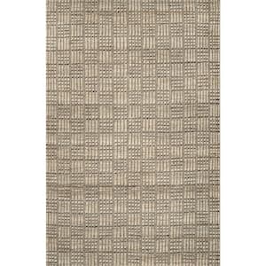 Veda Checkered Jute Neutral 8 ft. x 10 ft. Area Rug