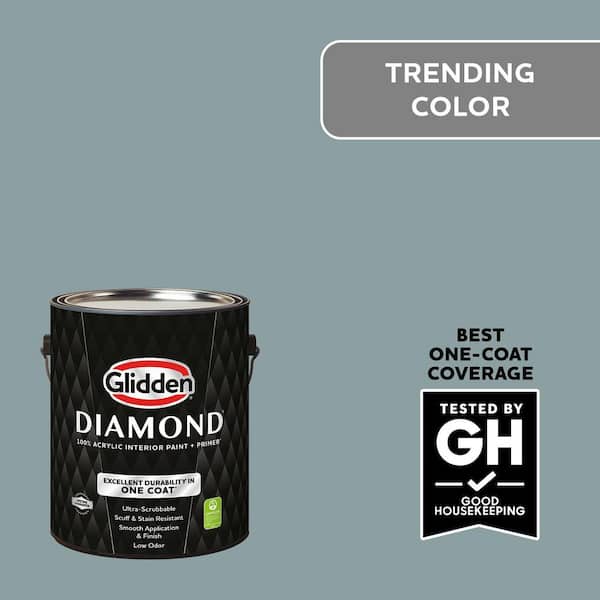Glidden Diamond 1 gal. PPG1034-5 Aqua Smoke Semi-Gloss Interior Paint with Primer