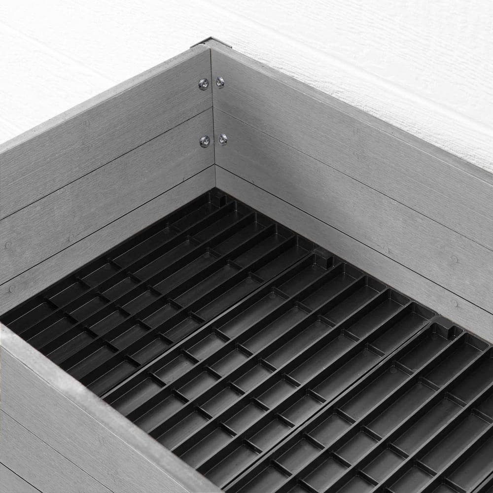 Gray Spruce and Steel Elevated Outdoor Planter Box