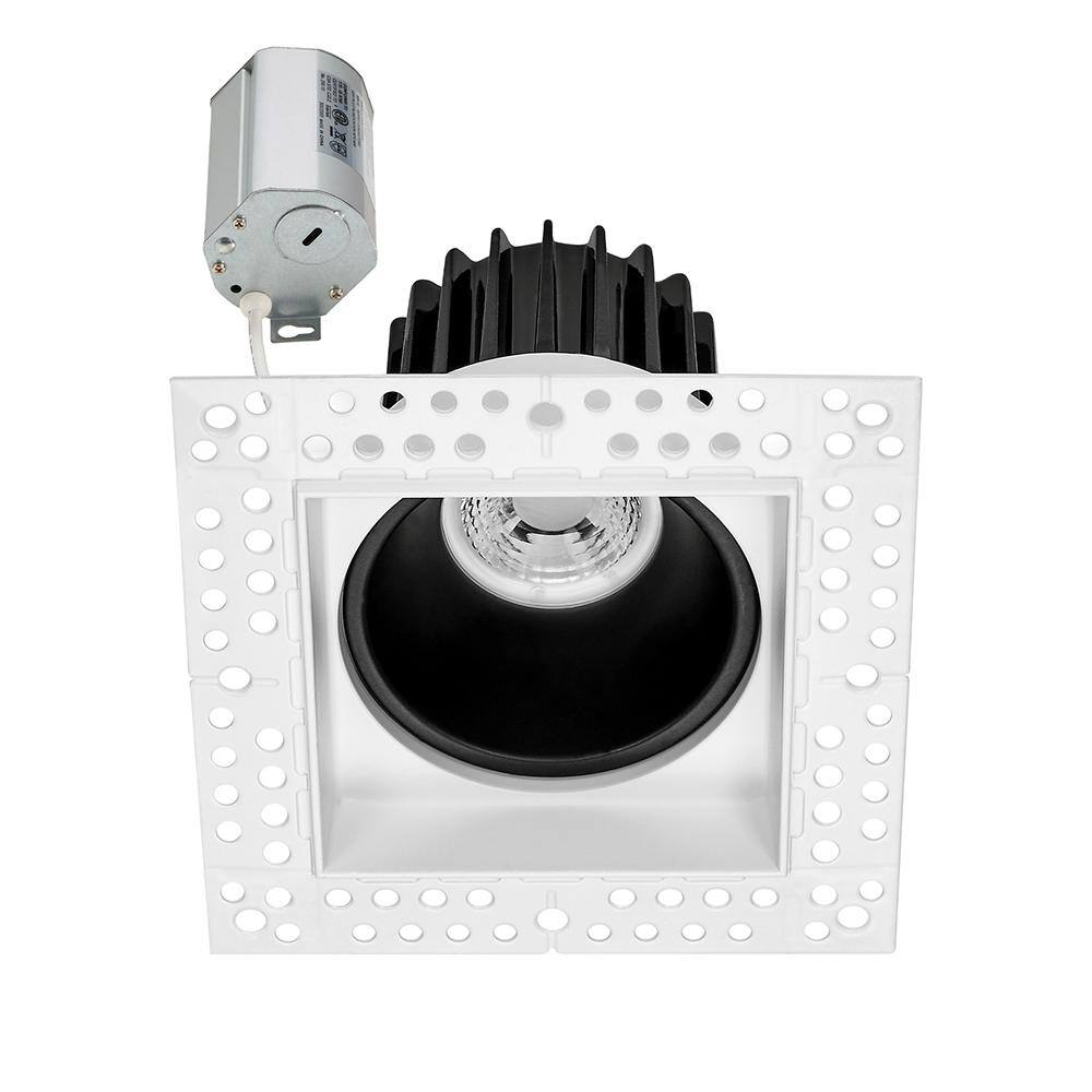 2 in. Trimless Slim Square Recessed Anti-Glare LED Downlight, White Recess Black Baffle, 600 Lumens, 5 CCT 2700K-5000K price history on PriceWatchPro