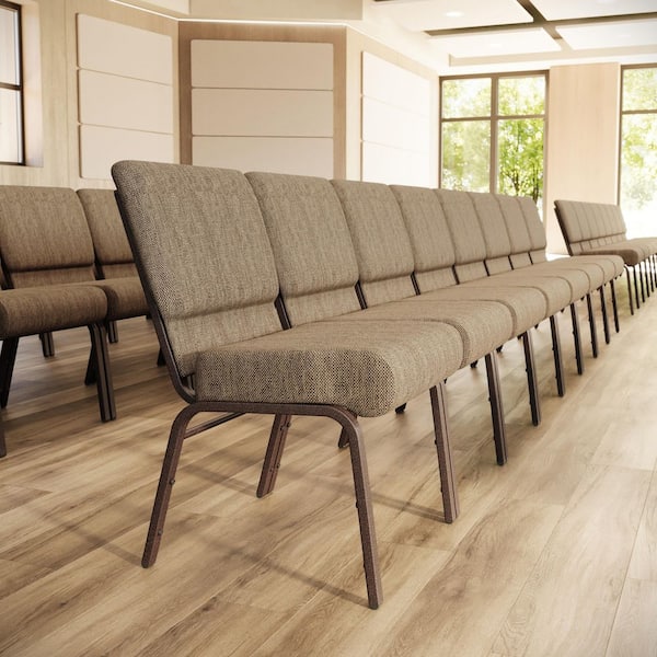 Carnegy Avenue Fabric Stackable Church Chair in Beige CGA-FD