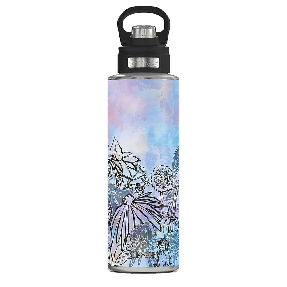 Tervis Serving it Up Wrap and Water Bottle with Grey Lid, 24-Ounce,  Beverage 