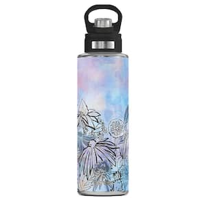 Stainless Floral Lines 40 oz. Wide Mouth Water Bottle Powder Coated Standard Lid