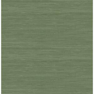 Hunter Green Classic Faux Grasscloth Peel and Stick Wallpaper Sample