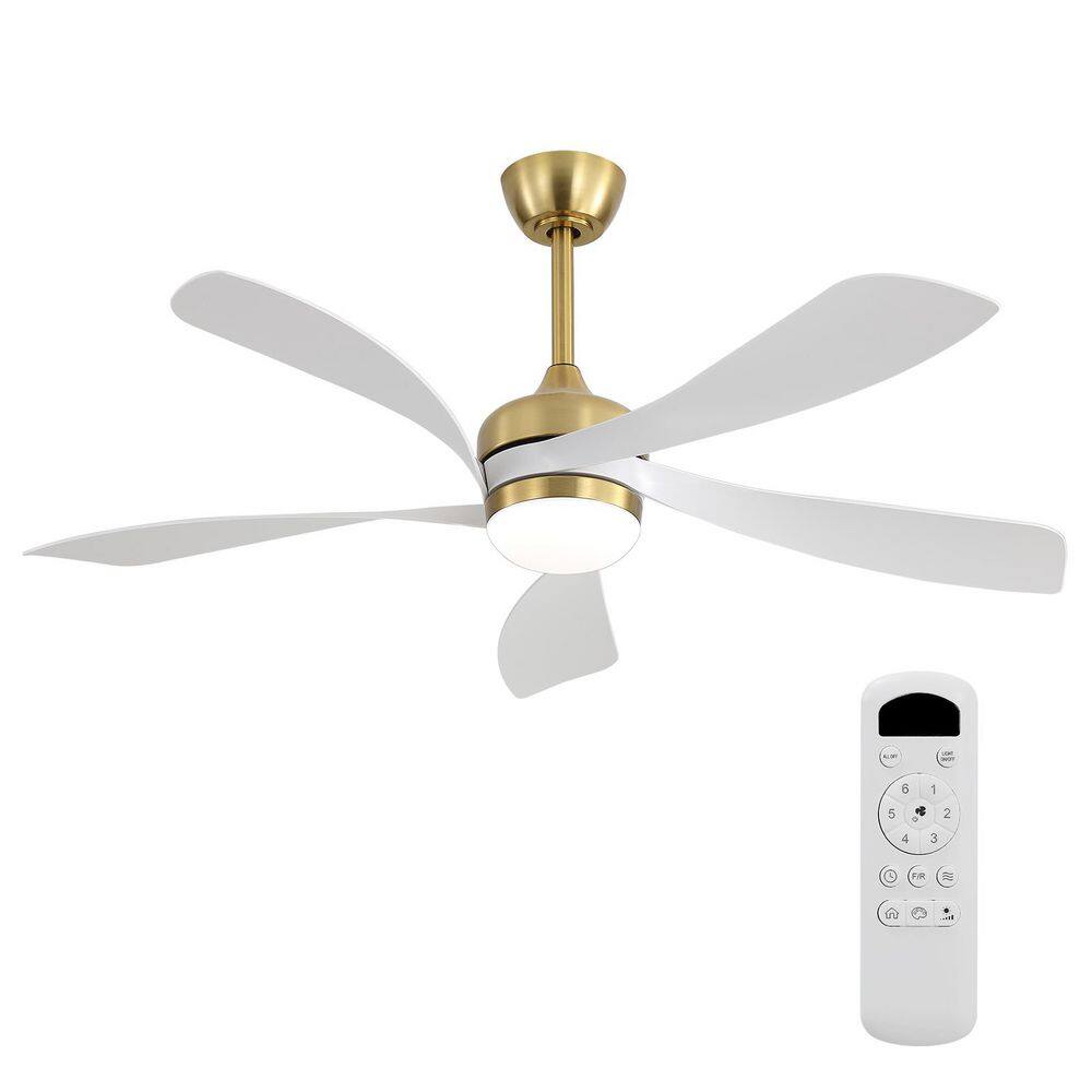 52 in. Indoor/Outdoor Gold White-ABS-Blades Ceiling Fan with Dimmable LED Light Kit and Remote for Living Room price history on PriceWatchPro