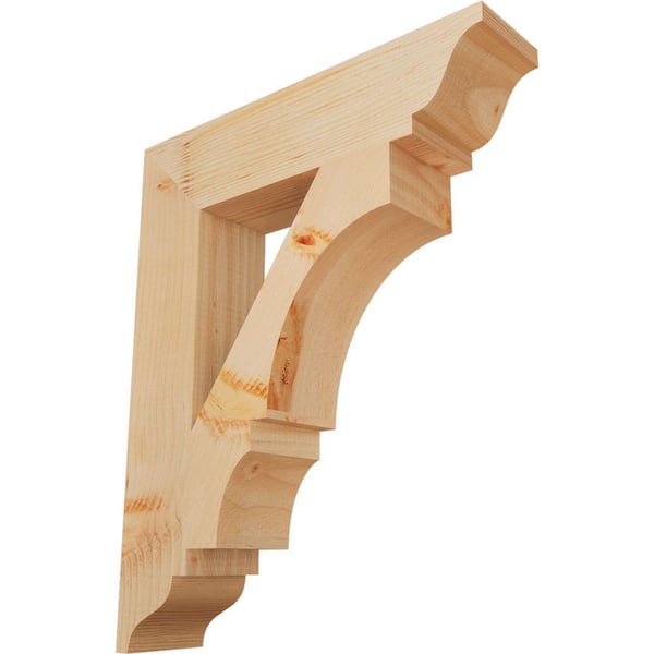 Ekena Millwork 3.5 in. x 22 in. x 18 in. Douglas Fir Balboa Traditional Smooth Bracket