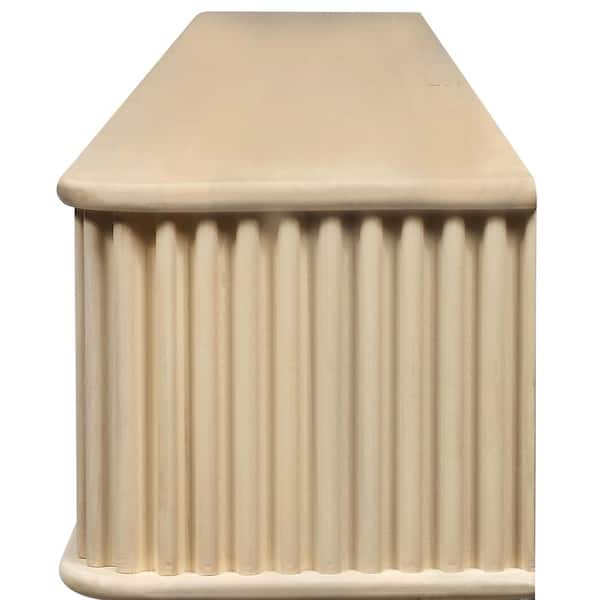 Fluted 48 in. Natural Cap-Shelf Mantel
