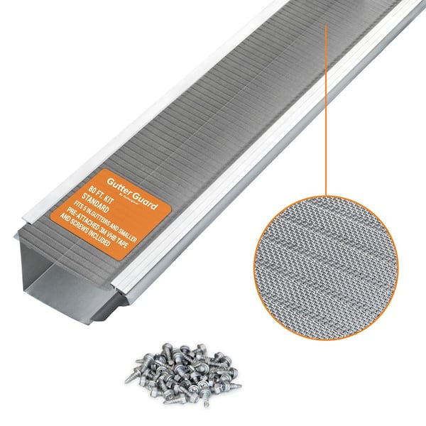 4 ft. L x 5 in. W Stainless Steel Micro-Mesh Gutter Guard (80 ft. Kit)