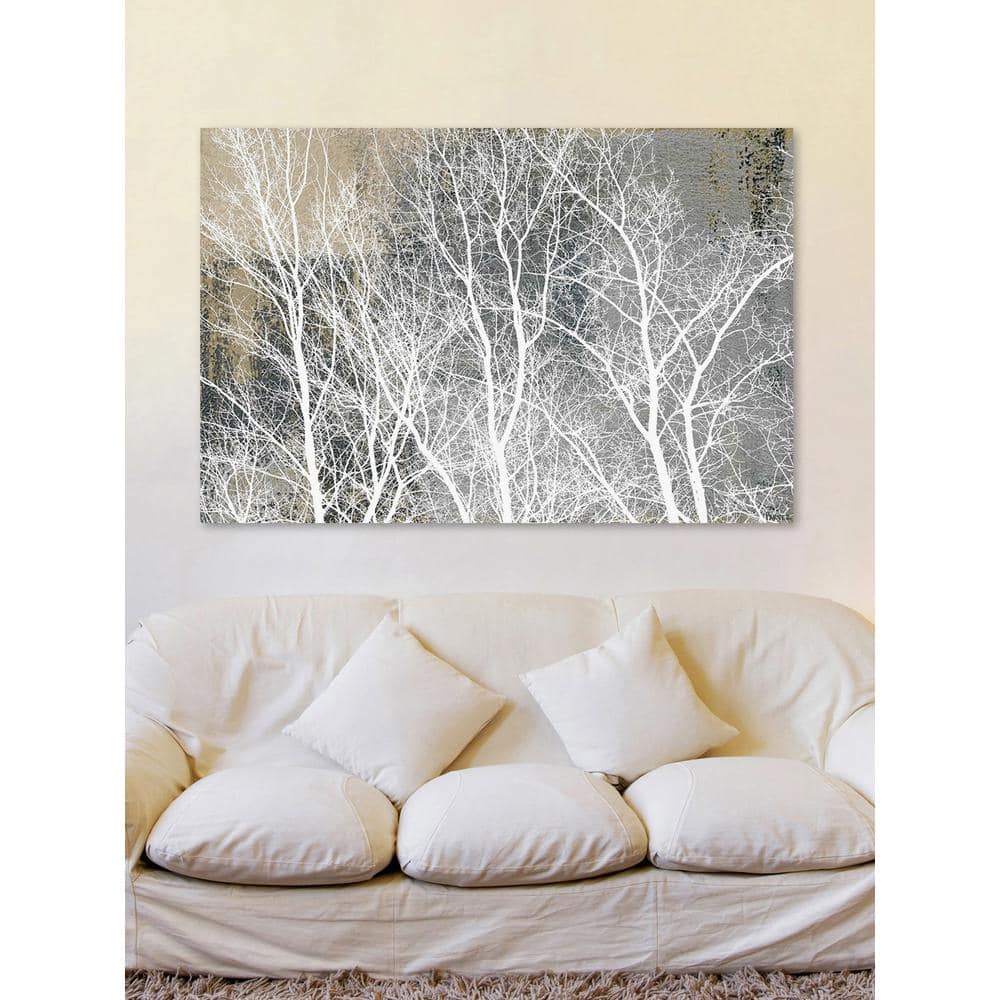 12 in. H x 18 in. W Frosty White Branches by Parvez Taj Printed Canvas