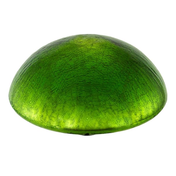 Glass Toadstool Gazing Globe Ball, 9 in. Dia, Fern Green