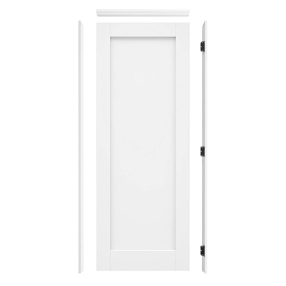 32 in. x 80 in. 1-Panel Left-Handed White Solid Core Wood Assembly Required Single Prehung Interior Door+ Frame Set price history on PriceWatchPro