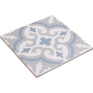 Bliss Revival Blue/Tan/White 8 in. x 8 in. Porcelain Matte European Floor and Wall Tile (10.76 sq. ft./Case)