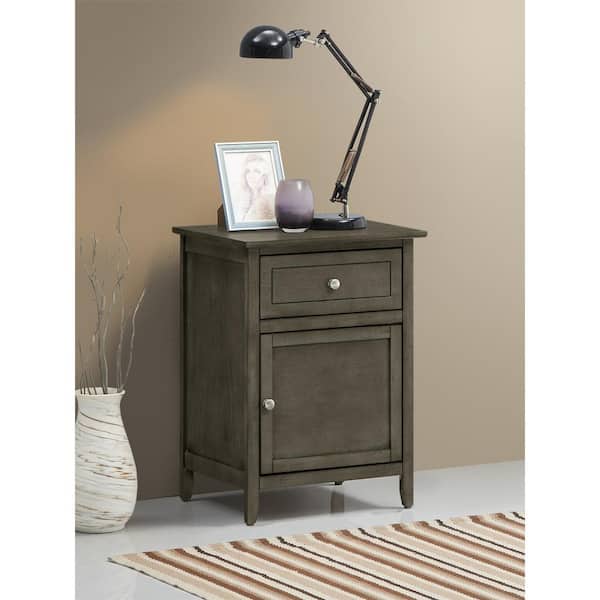 AndMakers Lzzy 1-Drawer Gray Nightstand (25 in. H x 19 in. W x 15 in. D)