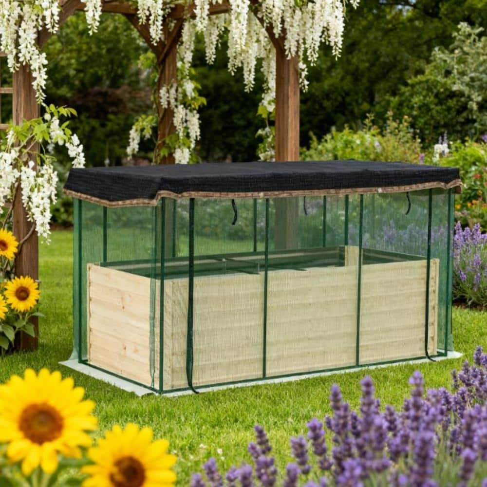 Raised Garden Bed for Flowers, Veggies and Herbs,Galvanized Steel Planter Box with Crop Cage and Shade Cloth price history on PriceWatchPro