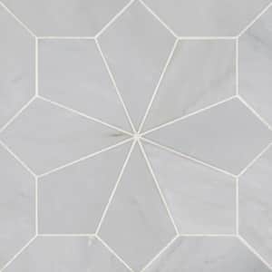 Blomma Floral 12 in. x 12 in. Honed Grigio Marble Mosaic Tile (9.81 sq. ft./Carton)