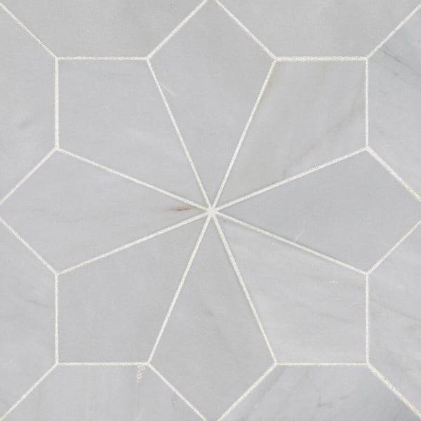 Bedrosians Blomma Floral 12 in. x 12 in. Honed Grigio Marble Mosaic Tile (9.81 sq. ft./Carton)