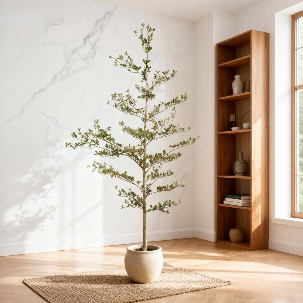 Green 7 ft. Artificial Olive Tree with Black Plastic Pot, Realistic Tall Fake Plant for Indoor Decoration, 1pc/set price history on PriceWatchPro