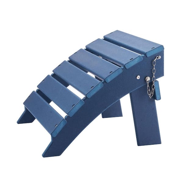 15. 7L x 18. 9W x 13H In. HDPE Folding Adirondack Ottoman, Weather-Resistant Foot Rest for Adirondack Chair, Blue