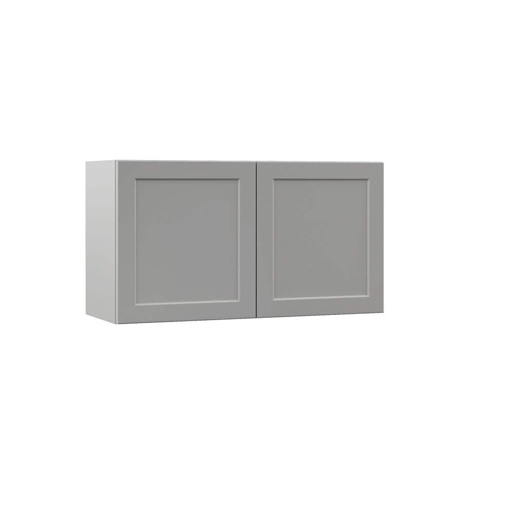Designer Series Melvern 33 in. W x 12 in. D x 18 in. H Assembled Shaker Wall Bridge Kitchen Cabinet in Heron Gray price history on PriceWatchPro