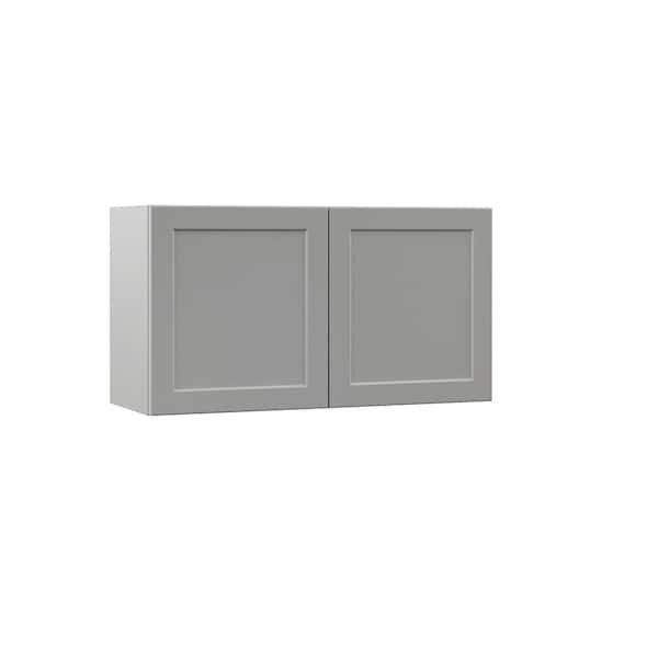 Hampton Bay Designer Series Melvern Assembled 33x18x12 in. Wall Kitchen Cabinet in Heron Gray